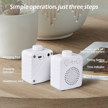 Fansbe Sleep Small Adults Sound Machine Travel Size, White Noise Machine Home Baby Portable(White)