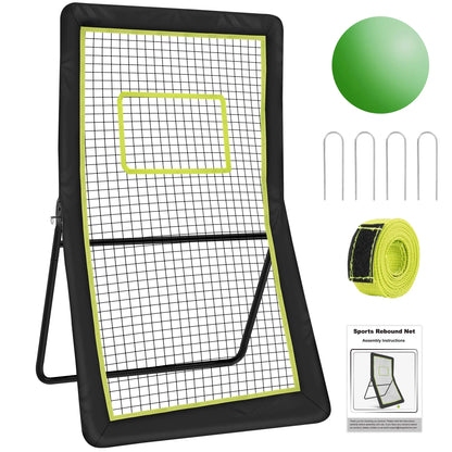 Lacrosse Rebounder for Backyard,4x7 Ft. Lacrosse Bounce Back Net, Volleyball Rebounder, Pitch Back Baseball Rebounder fits for Volleyball, Tennis and Softball Training