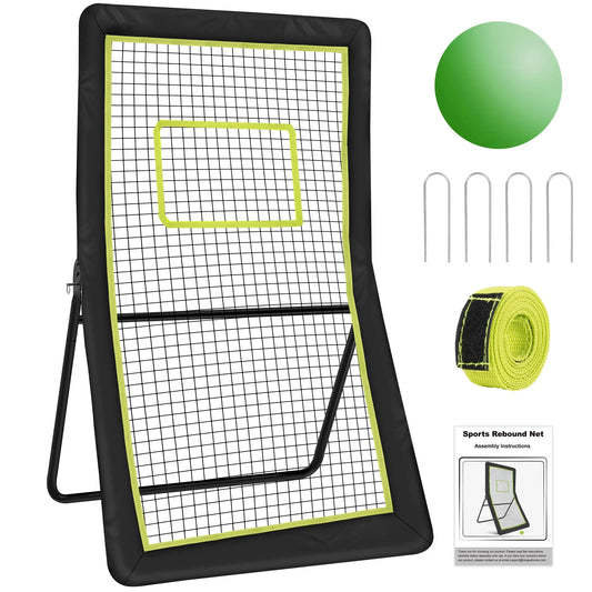 Lacrosse Rebounder for Backyard,4x7 Ft. Lacrosse Bounce Back Net, Volleyball Rebounder, Pitch Back Baseball Rebounder fits for Volleyball, Tennis and Softball Training