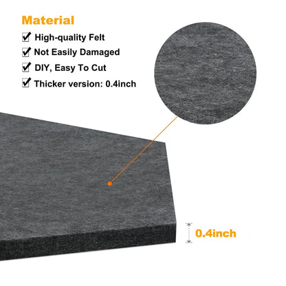 VANCORE 12" Large Felt Board Hexagon Tiles – Pack of 8 Push Pin Boards for Wall, Felt Letter Board Cork Board Tile for Home, Office, Kitchen, Photos, and Memos