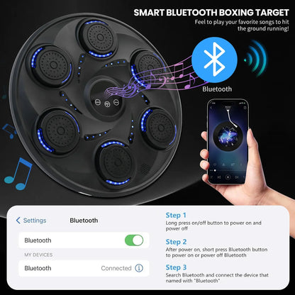 Music Boxing Machine, Smart Bluetooth Boxing Trainer with Boxing Gloves, Boxing Wall Mount Machine for Adults Kids, Boxing Target Workout Equipment for Home, Office, Gym