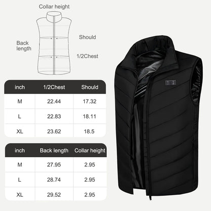 Heated Vest with 17 Heating Areas, Multifunctional Lightweight Heating Vest for Women with 3-Level Temperature Control, M Size, Black