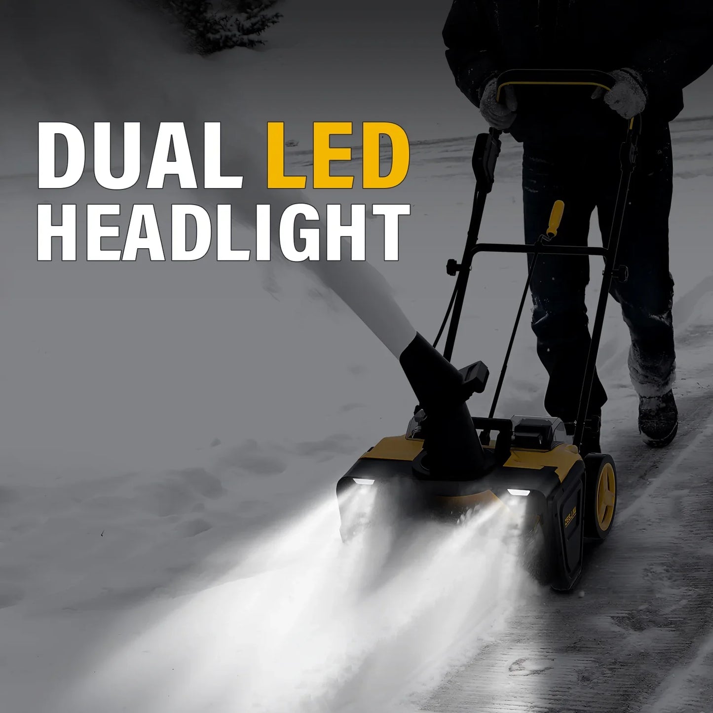 ZEGJAW 40V 20-Inch Snow Blower Cordless, Electric Snow Blower with Brushless Motor, Dual LED Light, 2x4.0 Ah Batteries and Dual Charger for Walkways and Driveways