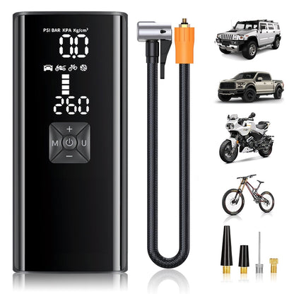 BAOKALER Tire Inflator with LED Light, 150PSI Portable Air Compressor for Car Tires with 6000mAh Battery