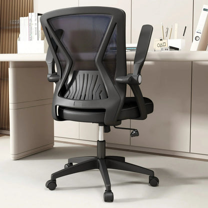 HomeZeer Desk Chairs with Wheels, Recline Office Chair with Adjustable Arms, Ergonomic Mesh Office Chair with Flip Up Arms 300 lbs, Black