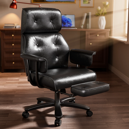 HomeZeer Big and Tall Office Chair 400LBS, Reclining Office Chair with Footrest and Wide Seat, Executive Desk Chair with High Back,Comfortable Computer Task Chair for Home Office, Black