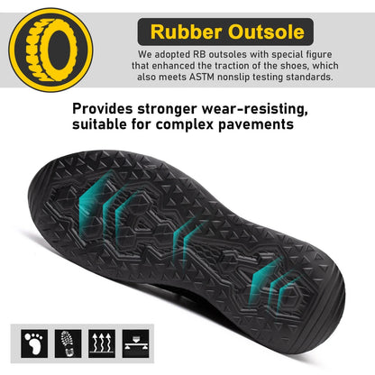 Furuian Steel Toe Shoes for Men Women Composite Work Shoes Comfortable Safety Shoe Lightweight Sneakers