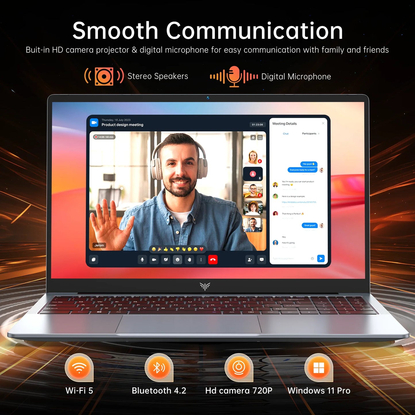 Laptop 15.6'' FHD Intel Alder Lake N97 up to 3.6GHz 16GB DDR4 512GB SSD with Windows 11