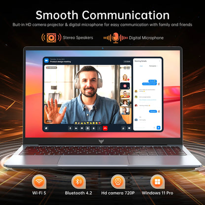 Laptop 15.6'' FHD Intel Alder Lake N97 up to 3.6GHz 16GB DDR4 512GB SSD with Windows 11