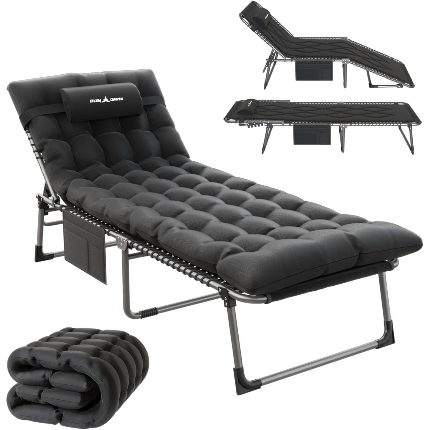 ECOPATIO Foldable Camping Cot with Mattress