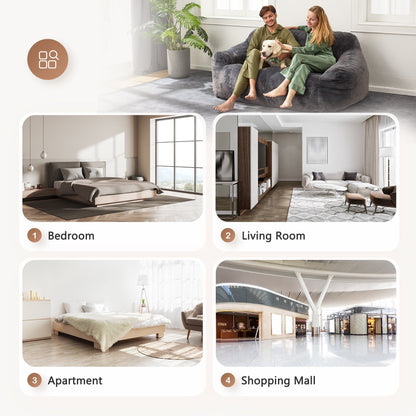 HOMGUAVA Teardrop Bean Bag Chair Cover for Adults Washable Soft Cozy Cover without Filler for Living Room & Bedroom, Pink