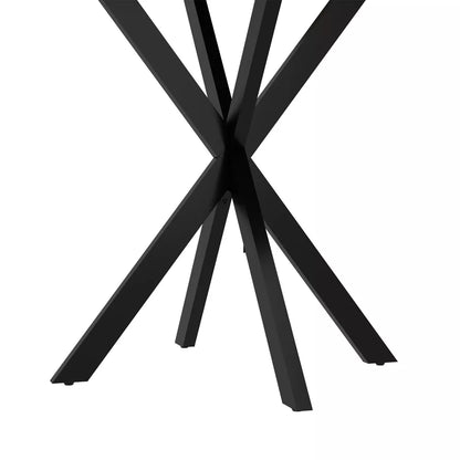 NicBex 31.5 Inch Round Dining Table,Modern Kitchen Table with Metal Legs for 2 to 4,Living Dining Room,Brown