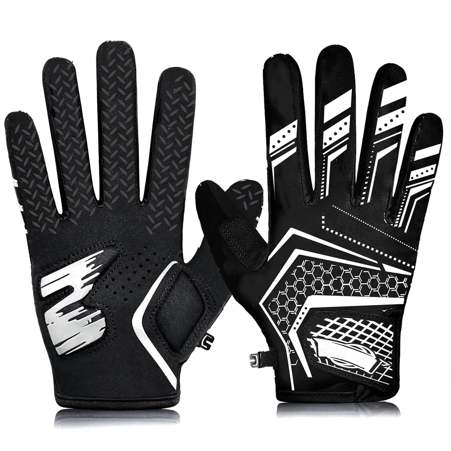 JASCOPRO Baseball Batting Gloves for Youth, L Size, 1 Pair, Black