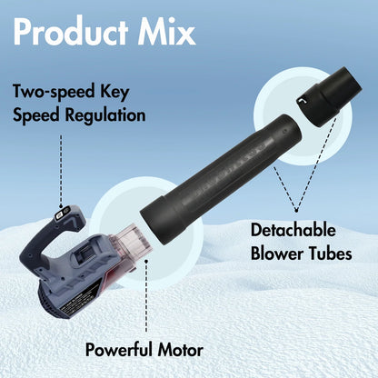 21V Brushless Leaf Blower, 180MPH 374 CFM Battery Leaf Blower, Electric Lightweight Cordless Blower with 2x4.0Ah Battery Charger, for Lawn Care, Patio Cleaning, Blowing Leaves and Dust