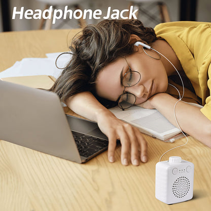 Fansbe Sleep Small Adults Sound Machine Travel Size, White Noise Machine Home Baby Portable(White)