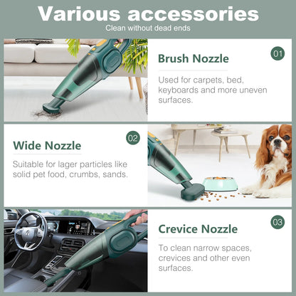 Hand Vacuum Cleaner Cordless, Besunny Handheld Car Vacuum Cleaner Rechargeable w/ Strong Suction