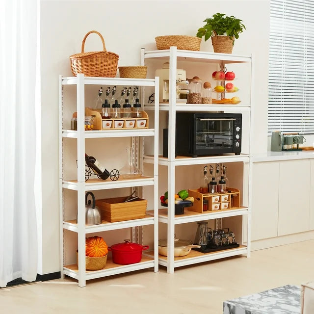 TrumanPick Garage Storage Shelves 5 Tire 28''x12''x 63''Metal Adjustable Heavy Duty Storage Rracks and Shelving for Kitchen Closet, White