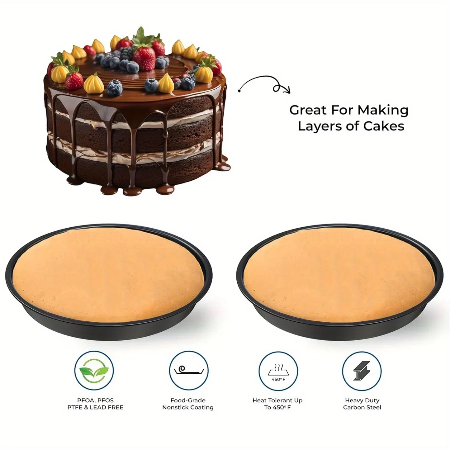 Premium 17 Piece Bakeware Sets | Carbon Steel, Non Stick & Oven Safe up to 500¡ãF | Complete Baking Kit includes 9 Inch Round Cake Pans - Spring Form Pan - Cookie Sheets - Muffin Pan & much more