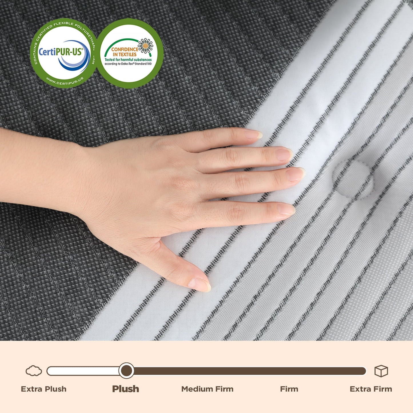 DIGLANT 14 Inch Queen Plush Hybrid Mattress Bed in a Box, 5 Layer Memory Foam with Pocket Springs for Supportive & Pressure Relief with Soft Fabric,100 Nights Trial,60"*80"*14"