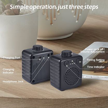 Fansbe Sleep Small Adult Sound Machine Travel Size, White Noise Machine Baby Portable(Black)