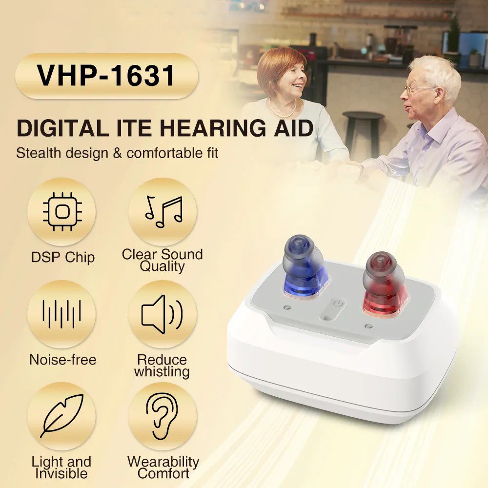 Delmicure Hearing Aids, model 1631 in Beige color