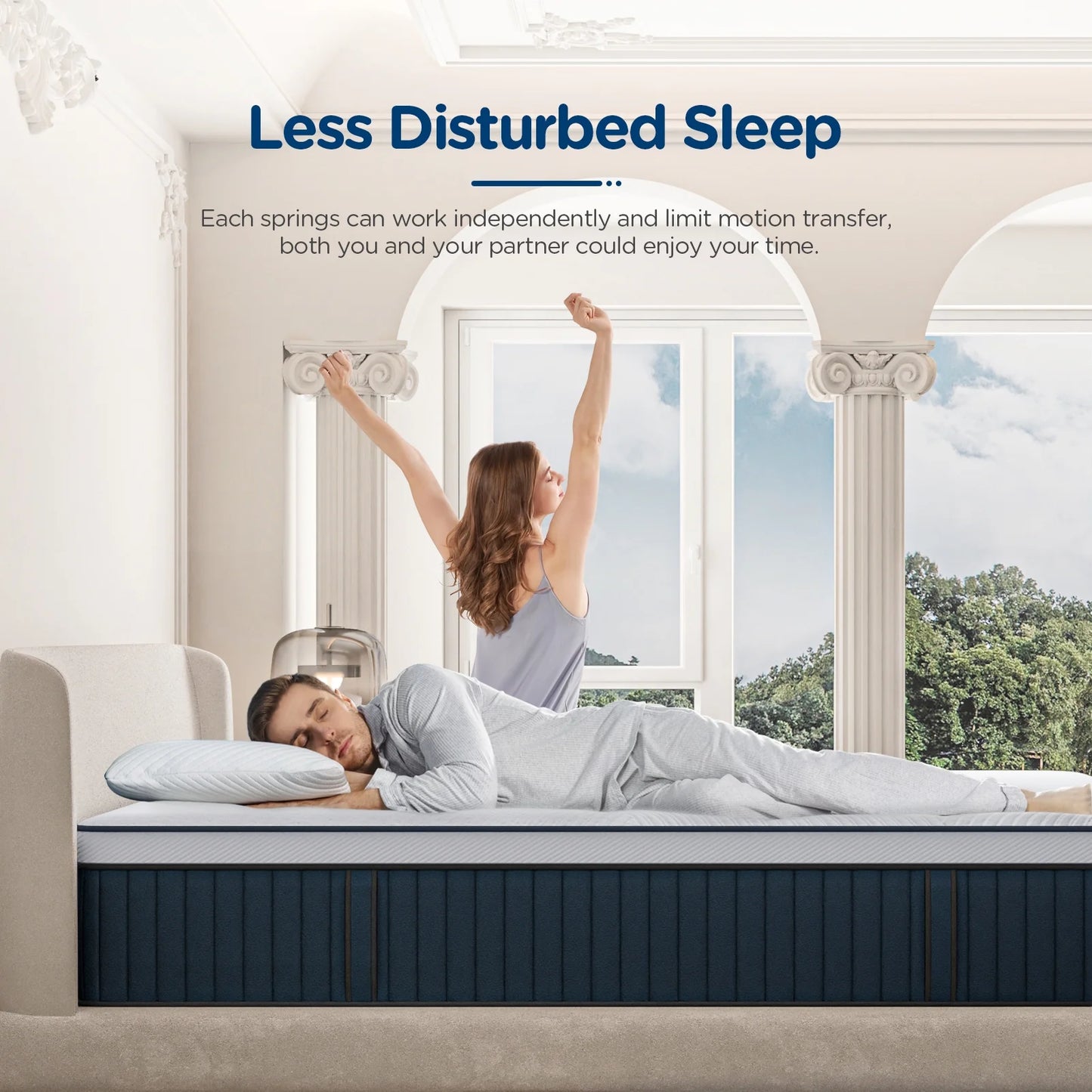 DIGLANT 14Inch Queen Hybrid Soft Medium Plush Memory Foam Mattress, Queen Size Mattress with 7-Zone Pocket Springs, Mattress in a Box for Pressure Relief, CertiPUR-US Certified