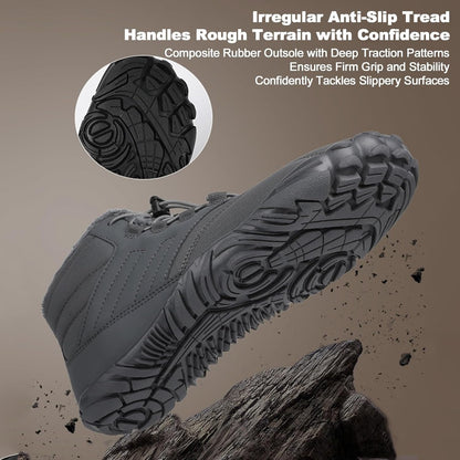 Waterproof Winter Hiking Boots Barefoot Shoes Thermal Fleece, For Men/Women, Trail Running Non-Slip