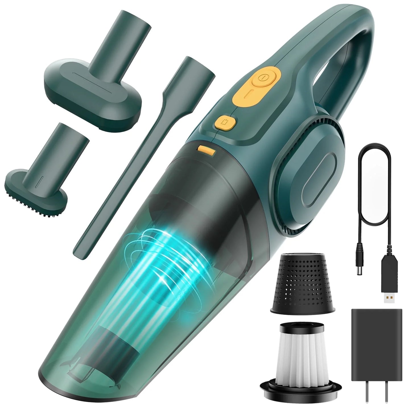 Hand Vacuum Cleaner Cordless, Besunny Handheld Car Vacuum Cleaner Rechargeable w/ Strong Suction