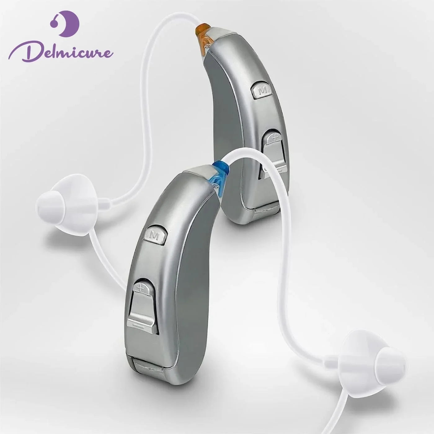 Delmicure Hearing Aids VHP-702 with Replaceable Battery for Seniors, BTE Sound Device with Adjustable Volume and Mode
