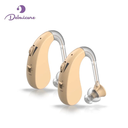 Delmicure Hearing Aids - Rechargeable Digital Hearing Aids for Adults: Intelligent Noise Cancellation, Lightweight Design with Full Digital Circuitry, High&Low Tone Control with Clear Sound