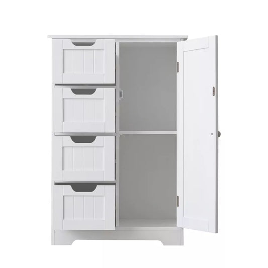 VANIRROR Bathroom Floor Cabinet, Small Freestanding Storage Cabinet with Doors and Drawers, Entryway Cabinet Home Storage for Living Room