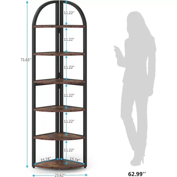 Tribesigns 71" 6-Tier Corner Shelf