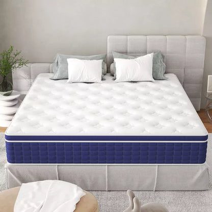 CHEVNI 12-14 Inch Mattress in a box Hybrid Spring Memory Foam Medium Firm