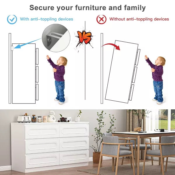 Resenkos 6 Drawer Wood Modern White Dresser for Bedroom Closet Storage