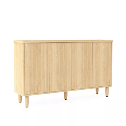 Resenkos Sideboard Buffet, Kitchen Storage Cabinet,59.4" Sideboard Buffet, White Credenza Storage Cabinet with Doors,Beige