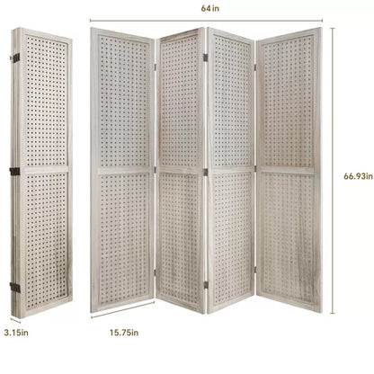 Wooakway Wood Room Dividers 5.6Ft Tall and Folding Privacy Screens for Home, Office