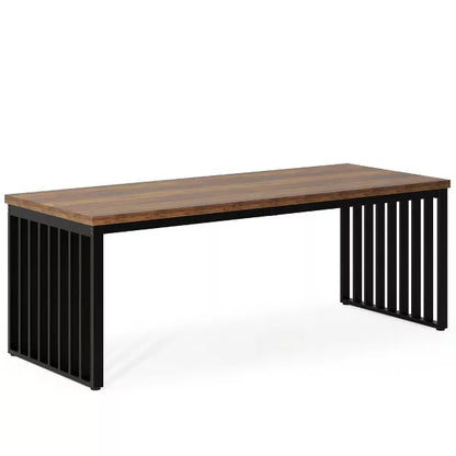 Resenkos Computer Desk, Office Desk, Study Desk,78.74" Two Person Desk, Long Executive Desk Double Computer Desk,Rustic Brown