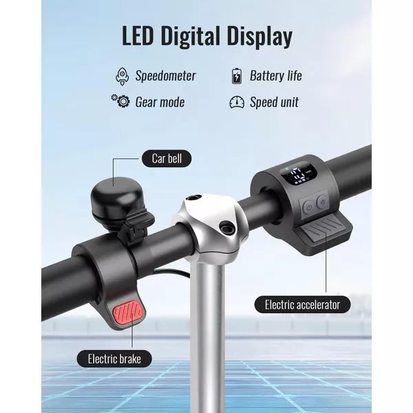 Mastgoal Electric Scooter for Kids,180W Motor 10mph Speed Electric Scooter with Adjustable Handlebar and LED Lights