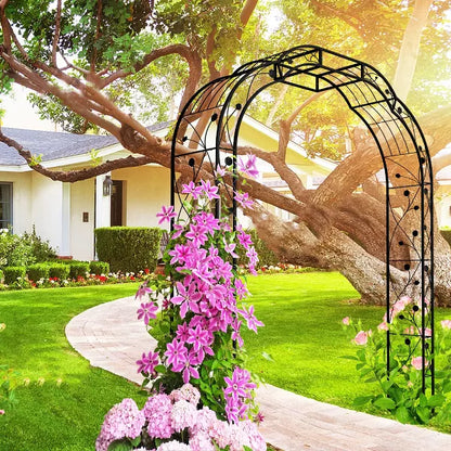 Wooakway Garden Arch Steel Arbor Wedding Garden Decoration Climbing Plants