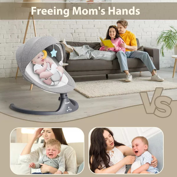 Napei Electric Baby Swing for Infants and Toddlers,with Bluetooth Music , 2 Seat Position, 5 Swing Angles with Gentle Speed