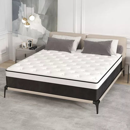 CHEVNI 10/12/14 Inch Mattress in a box Hybrid Spring Memory Foam Medium Firm