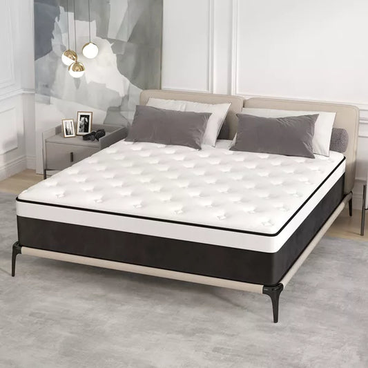 CHEVNI 10/12/14 Inch Mattress in a box Hybrid Spring Memory Foam Medium Firm