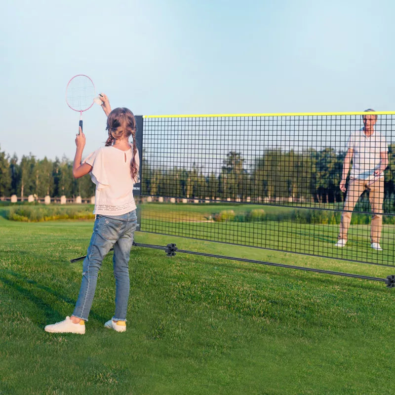 VEVOR Badminton Net, Height Adjustable Volleyball Net, 10ft Wide Foldable Pickleball Net, Portable Easy Setup Tennis Net Set with Poles, Stand