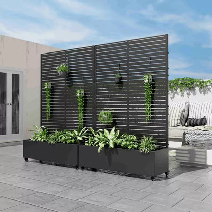 Lirago Iron Arch Mobile Planters Planting Box Trellis for Climbing Plants - 72x47