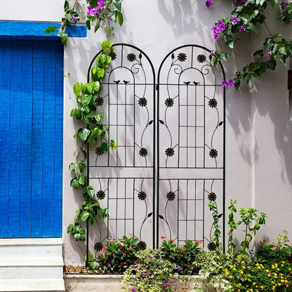 Wooakway 2 Pack Metal Garden Trellis 71" x 19.7" Rustproof Trellis for Climbing Plants Outdoor Flower Support