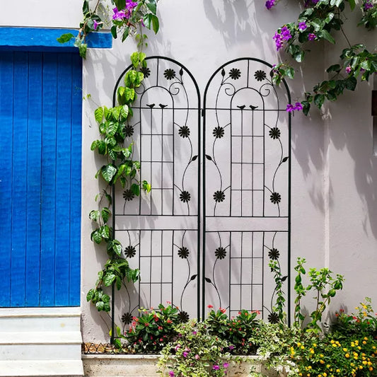 Wooakway 2 Pack Metal Garden Trellis 71" x 19.7" Rustproof Trellis for Climbing Plants Outdoor Flower Support