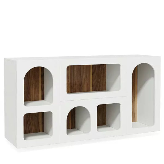 Resenkos Entryway Table, Console Sofa Table,59" Console Table, Wooden Sofa Table Storage Organizer Entrance Table White