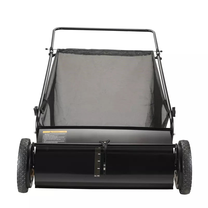 VEVOR Push Lawn Sweeper, 26-inch Leaf & Grass Collector, Strong Rubber Wheels & Heavy Duty Thickened Steel