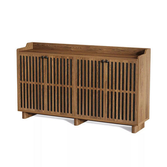 Resenkos Sideboard Buffet, Kitchen Storage Cabinet,55" Sideboard Buffet, Farmhouse Storage Cabinet Credenzas with Adjustable Shelves,Brown