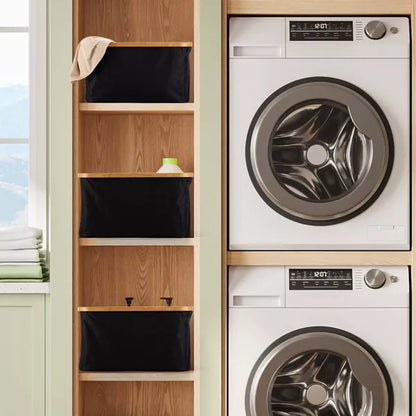 VUSIGN Bamboo Wood Frame Storage Large Black